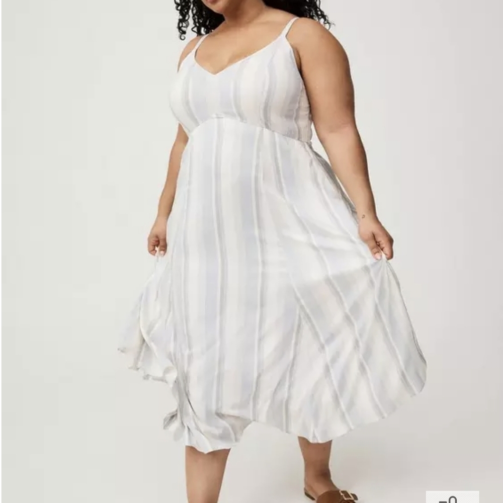 Torrid Tea Length Stretch Challis Trapeze Dress